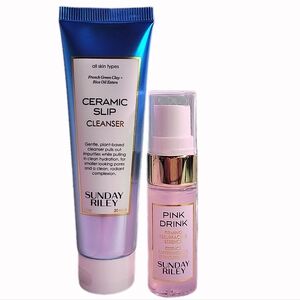 Sunday Riley- Ceramic Slip Face Wash 1 oz & Pink Drink 0.3 oz